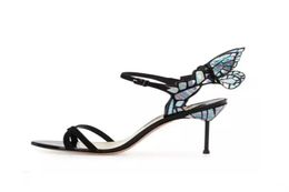 Sexy Angel Wing Sandals Women Butterfly High Heels Summer Pumps Ankle Strap Wedding Shoes Pumps Stilettos Celebrity Party Sandals2387888