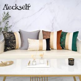 Pillow Aeckself Modern Patchwork Home Decoration Throw Case Cover For Sofa Living Room Bedroom Grey Black Blue Orange