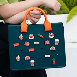 The Orange Guy Casual Waterproof Travel Tote Bag Outdoor Beach Bags Women Fashion EVA Punched Handbag Fit Charms 240510