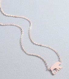 necklace women stainless steel simple Polar bear Choker chain necklace Steel fashion rose gold boho Jewellery on the neck6831787