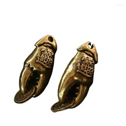 Decorative Figurines Brass Keychain Crab Pincers Five Emperor's Money Men's And Women's Bag Charm