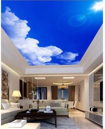 Wallpapers Sunny Blue Sky Living Room Bedroom Ceiling Landscape Wallpaper Murals Ceilings 3d Mural Paintings