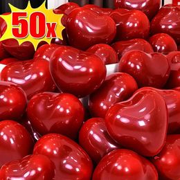 Party Decoration 10 Inch Red Heart Balloons Thickened Latex Inflatable Love Shaped Balloon Valentine Day Birthday Wedding Decor Supplies