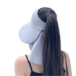 Berets Breathable Sun Hat For Women Empty Top With Neck Flap Wide Brimmed Adjustable Lightweight Sports