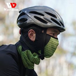 Bandanas WEST BIKING Summer Striped Bandana Sun Protection Cycling Running Headband Hiking Fishing Scarf Face Mask Cooling Sport Gear