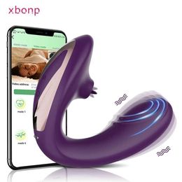 Other Health Beauty Items Powerful APP Remote Control Vibrator Female with Tongue Licking Wear G Spot Clitoris Stimulator Adult Goods Toys for Women T240514