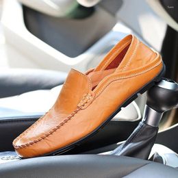 Casual Shoes Dwayne Genuine Leather Men Luxury 2024 Mens Loafers Moccasins Breathable Slip On Driving Sneakers