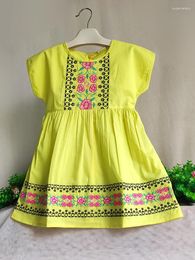 Girl Dresses Girls Casual Embroidered Floral Dress Little Fashion Birthday Gift Princess Kids Pure Cotton Short Sleeve Clothes