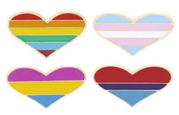 Gay Lesbian Pride Rainbow Enamel Lapel Pin Brooch Badge Unisex Fashion Jewelry Love Heart Brooches9096638