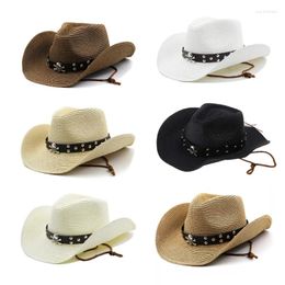 Berets Ethnic Cowboy Straw Weaving Hat For Men Western Model Show