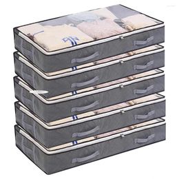 Storage Bags 53L Large Capacity Under Bed With Transparent Window Clothes Bag Compartment