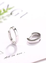 Solid Real 925 Sterling Silver Mini Slim Loop Huggies Circle Small Hoop Earrings For Women Mens Children Girls Kids Jewellery Aros1 2650470