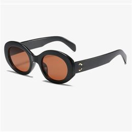 Retro Oval Women Sunglasses Luxury Designer Fashionable Sun Glasses Popular Black Frame Internet Famous Sunglasses Wholesale