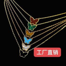 Designer Necklace Vanca Luxury Gold chain High version Butterfly Necklace Female Clover Necklace Silver Rose Gold Lock Bone Chain White Fritillaria Red Jade Marrow