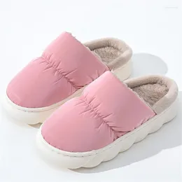 Slippers Winter Home Solid Color Rainproof Cloth Men Cotton Thickened Couples Indoor Household Non-slip Women's