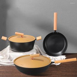 Cookware Sets Thickened Cast Iron Uncoated Non Stick Pot Set Gift Kitchenware Light Oil Does Not Stir The Stove Modern Minimalism