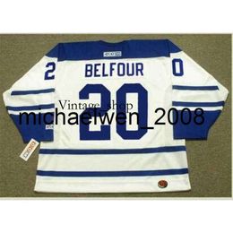 Vin Weng Mens #20 ED BELFOUR 2002 CCM Hockey Jersey or custom any name or number retro Jersey