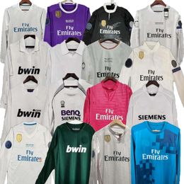 Hot selling Long sleeve real madrids Retro soccer jerseys 10 11 12 13 14 15 16 17 18 RONALDO football shirts Vintage Maillot BENZEMA ZIDANE RAUL