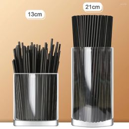 Disposable Cups Straws 500Pcs Cocktail 21/13cm Black Long Short Plastic Straw DIY Party Kitchen Accessories Drinking