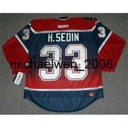 Vin Weng HENRIK SEDIN 2002 CCM Turn Back Hockey Jersey All Stitched Top-quality Any Name Any Number Any Size Goalie-Cut