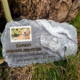 New Angel Cat and Dog Creative Resin Pet Tombstone Commemorative Stone Garden Animal Statue Decoration