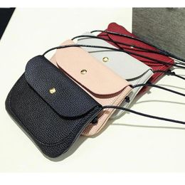 Shoulder Bags Women Fashion PU Litchi Pattern Leather Crossbody Bag Simple Buckle Mini