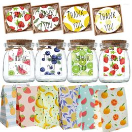 Gift Wrap 1set Colourful Fruits Bags Pineapple Strawberry Candy Paper Tags For Kids Summer Fruit Birthday Party DIY Wrapping