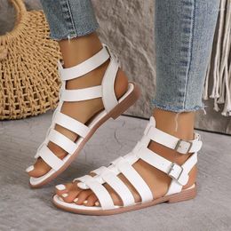 Casual Shoes Woman Trend Rome Women's Summer Sandals Female Daily Outdoor Solid Open Toe Flat Bohemia Beach Sandalen