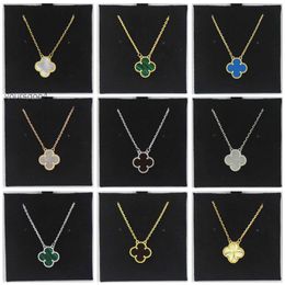 15mm Fashion Classic4Four Leaf Clover Necklaces Pendants MotherofPearl Stainless Steel Plated 18K for Women Girl Valentines Mothers Day Engagement Je EV8D