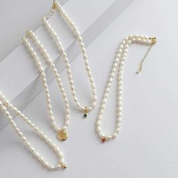 Pendant Necklaces Minar sweet multiple freshwater pearl chokers necklaces for women green red gold color love heart round beads pendant necklace