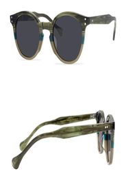 Brand Men Polarised Sunglasses Graydark Green Lens Eyeglasses Round Sunglasses Retro Plank Eyeglass for Women Sun Glasses with Bo7379863