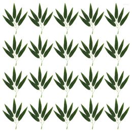 Decorative Flowers 100 Pcs Small Bamboo Leaves Artificial Green Outdoor Wedding Decorations Home Plastic