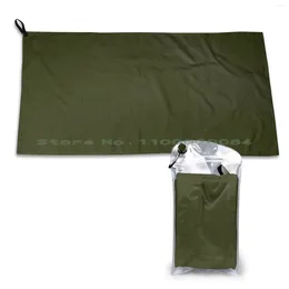 Towel Dark Olive Textured. Quick Dry Gym Sports Bath Portable Textured Marsh Solid Color Green Simple