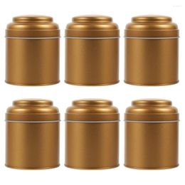 Storage Bottles 6 Pcs Tinplate Can Small Tea Tins Candy Jar Holder Container Sealed Canister Snack With Cover