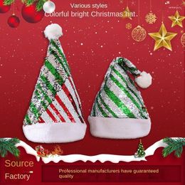 Dog Apparel Christmas Hat Glitter Red Green Soft PET Santa For Party Ornaments Supplies W/pompom Parties Unisex