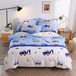 Bedding Sets Duvet Cover Set Home Decoration 4pcs High Quality Printed Lovely Pattern With Blue Car Oversize