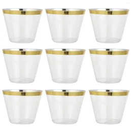 Disposable Cups Straws 25Pcs Dessert Exquisite Western Food Ice Cream (Golden)
