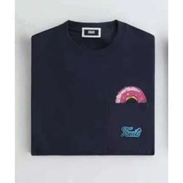 Brand piccolo e alla moda Kith sciolto T-shirt casual oversize con stampa a collo rotondo estivo per uomini e donne, coppia a maniche corte 764