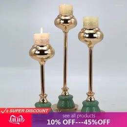 Candle Holders 3 Pieces Home Decorative Ceramic Metal Holder Zinc Alloy Stands Candlestick Wedding Centrepieces Decor Ornaments