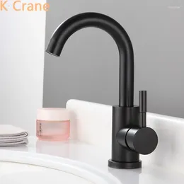 Bathroom Sink Faucets Black Faucet Cold Mixer Tap Basin Single Handle Washbasin Deck Mounted Grifo Modern Stainless Steel Kraan