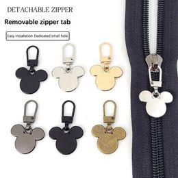 5PCS Detachable Zipper Puller Tab Small Hole Cartoon Multifunctional Bag School Clothes Universal Alloy Head 240429