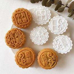 Baking Tools 75g Moon Cake Moulds Chinese Words Shaped Hand Pressure Mooncake Decorating Gadget For Kitchen Mid-Autum