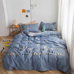 Bedding Sets Comforter Set Pure Cotton Four-piece Full Quilt Cover Dormitory Simple