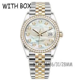 Mens Automatic Mechanical Watches 41 36 31 28MM diamond bezel Pearl face luminous waterproof gold watch montre de luxe dropshipping 241K
