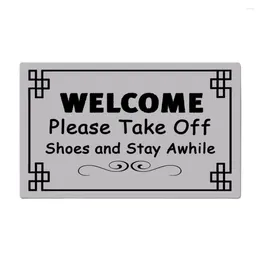 Carpets Welcome Please Take Off Shoes And Stay Awhile Funny Doormat Rug Outdoor Porch Patio Front Floor Home Decor Rubber Door Mat