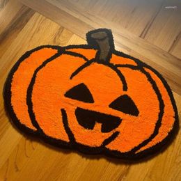 Carpets Halloween Pumpkin Carpet Bedside Mat Sofa Cushion Rugs Absorbent TPR Anti Slip Sole Machine Washable Home Fun Decoration