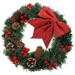 Decorative Flowers Wall Hanging Decoration Christmas Wreath Front Door Xmas Party Mini Bowknot Pvc Gift Office