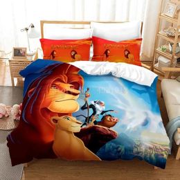Bedding Sets Lion King Cartoon Set Size Printing Soft Home Textile Polyester 3D Digital Bedroom Bed Comforter