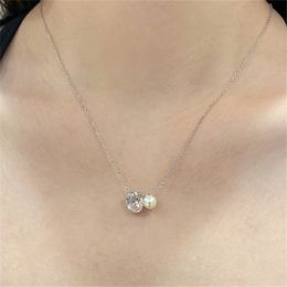 luxury 925 sterling silver shell pearl necklace designer for woman party fashion oval pendant diamond choker necklaces 5A zirconia Jewellery womens firend gift box