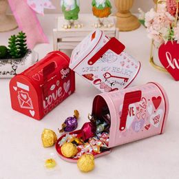 Party Favour Love Printed Mailbox Tinplate Box For Candy Chocolate Cookies Romantic Envelope Gift Home Atmosphere Arrangement Decoration